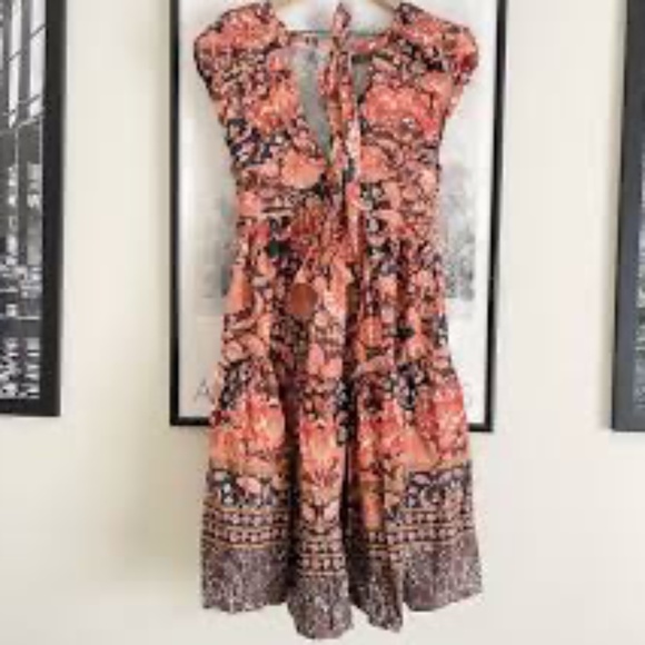 HOST PICK: Brand New BY ANTHROPOLOGIE PRINTED V-NECK BABYDOLL DRESS - Picture 5 of 12